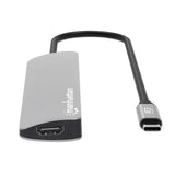 Manhattan USB-C Dock/Hub with Card Reader, Ports (x5): HDMI, USB-A (x2) and USB-C (x2), With Power Delivery (100W) to USB-C Port (Note additional USB-C wall charger and USB-C cable needed),Universal,USB 3.2 Gen 1 (aka USB 3.0),All Ports can be used at the