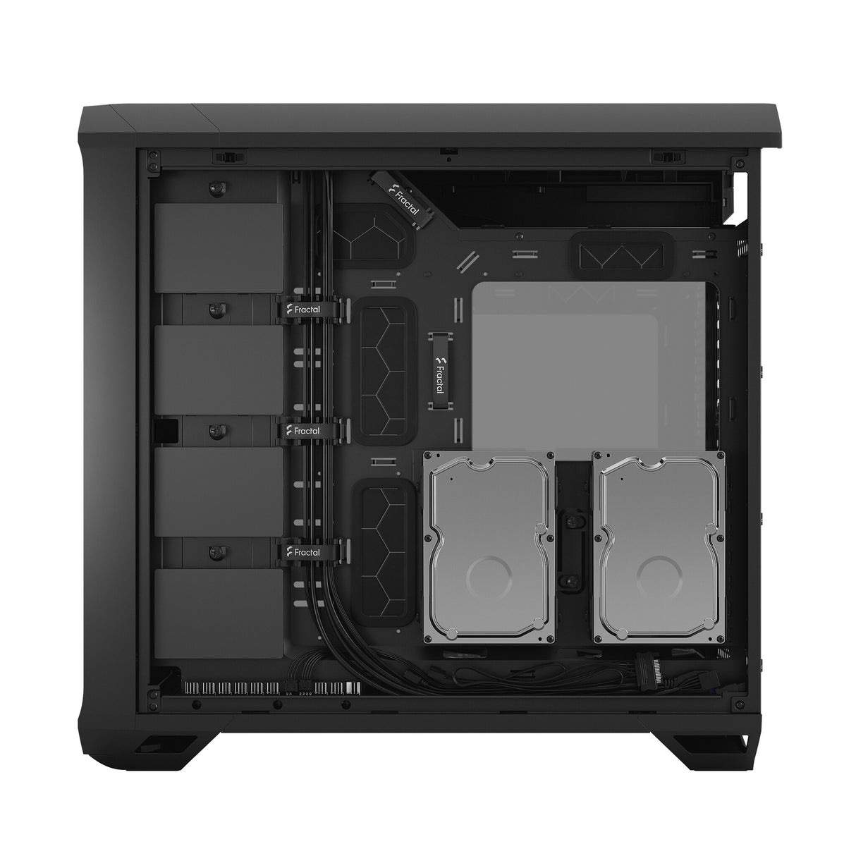 Fractal Design Torrent (Light TG) gabinete para juegos con ventanas de vidrio tintado claro, E-ATX, 5 ventiladores, concentrador de ventilador, tira RGB en cubierta de fuente de alimentación, rejilla frontal, USB-C