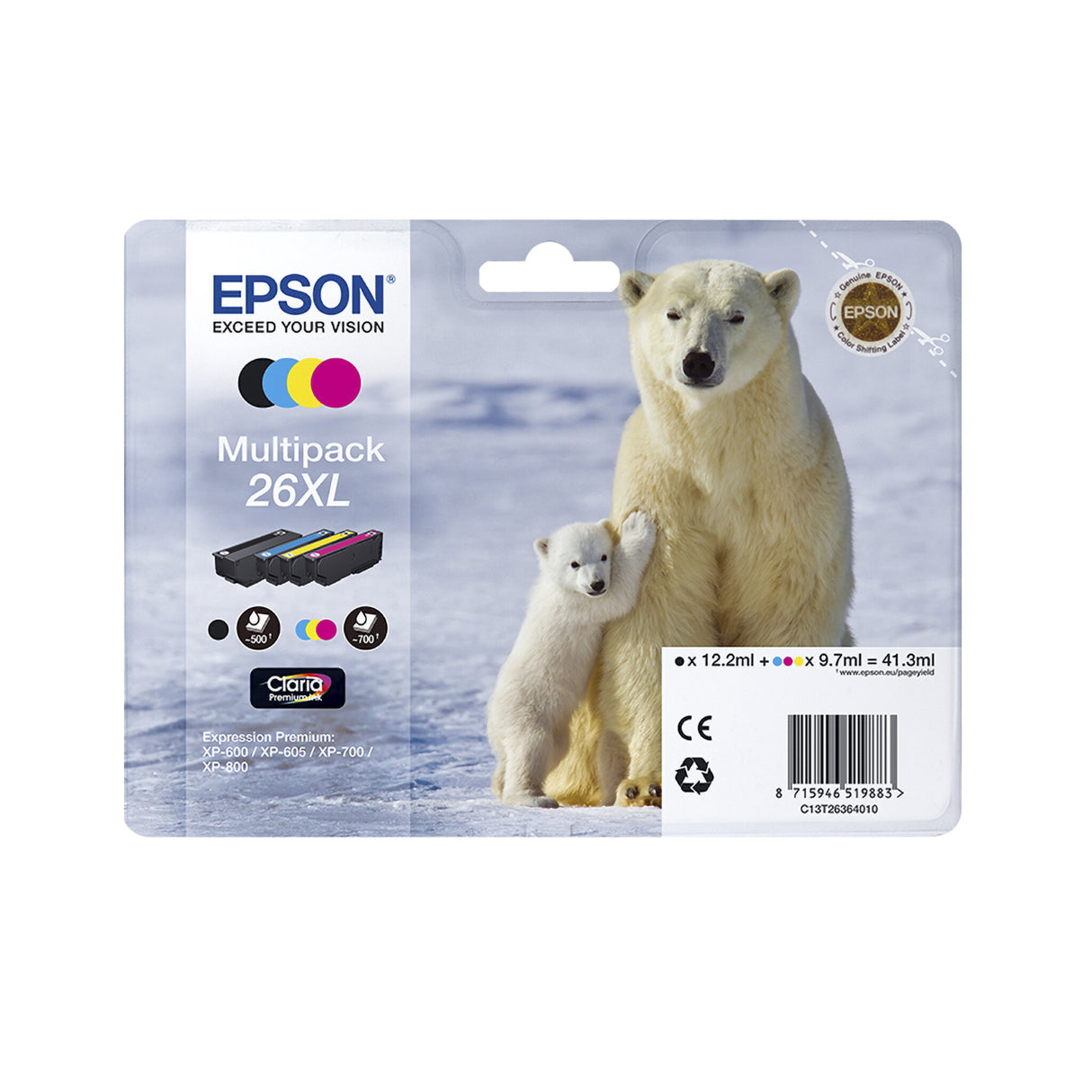 Epson Polar bear 26XL Claria Premium Multipack 4-colours Ink