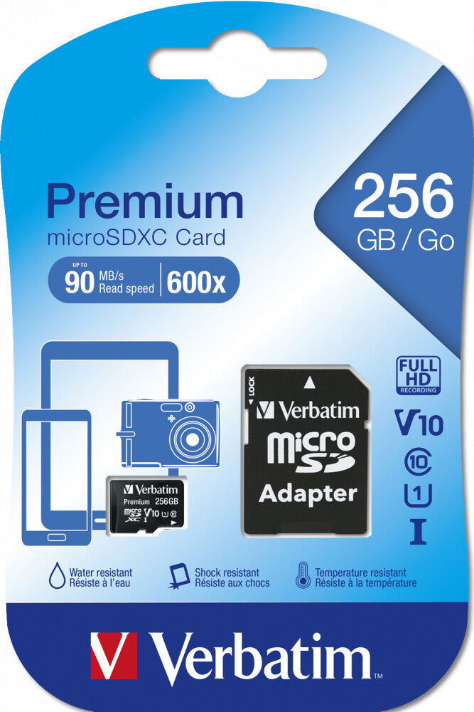 Verbatim Premium U1 256 GB MicroSDXC UHS-I Class 10