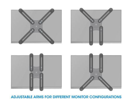 Manhattan VESA Mount Adapter Kit, Allows screens/monitors without VESA to be fitted to VESA mounts, Attaches to Monitor Mounts with VESA Standards 75x75 and 100x100, Max 8kg, Black