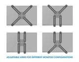 Manhattan VESA Mount Adapter Kit, Allows screens/monitors without VESA to be fitted to VESA mounts, Attaches to Monitor Mounts with VESA Standards 75x75 and 100x100, Max 8kg, Black