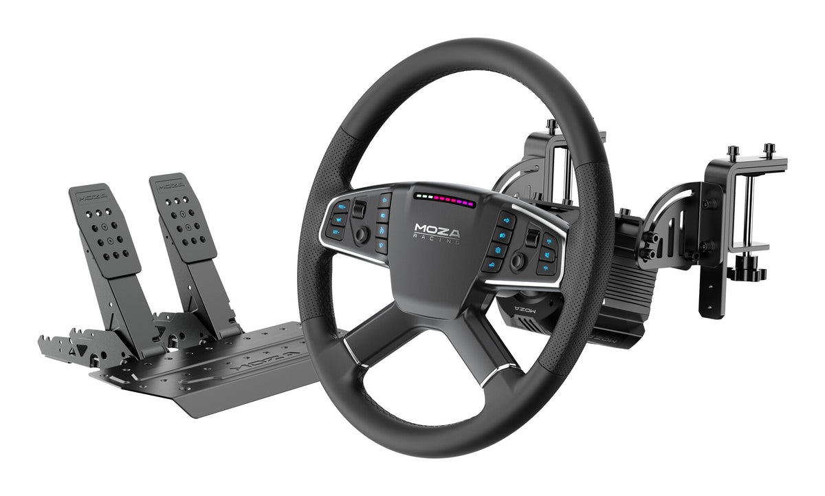 Moza Racing R5 Pro Truck Driving Simulator Black Steering wheel + wheelbase + pedals