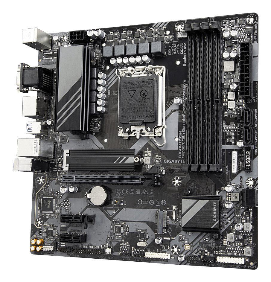 Placa base Gigabyte B760M DS3H DDR5, Intel Socket 1700, 12.ª/13.ª generación, 1x PCIe 4.0 x16, Micro ATX, USB tipo C, LAN 2,5 GbE, HDMI, DisplayPort, Smart Fan 6, Q-Flash Plus