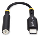 StarTech.com 5in (12.7cm) USB-C to 3.5mm TRRS Headphone/Headset Jack Audio Adapter, USB Type-C Aux Dongle, 32-bit DAC, Supports USB-C/Thunderbolt, Laptop/Phone/Tablet