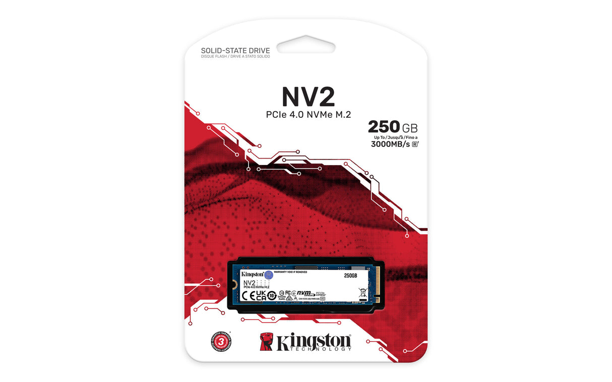 Kingston Technology 250G NV2 M.2 2280 PCIe 4.0 NVMe SSD