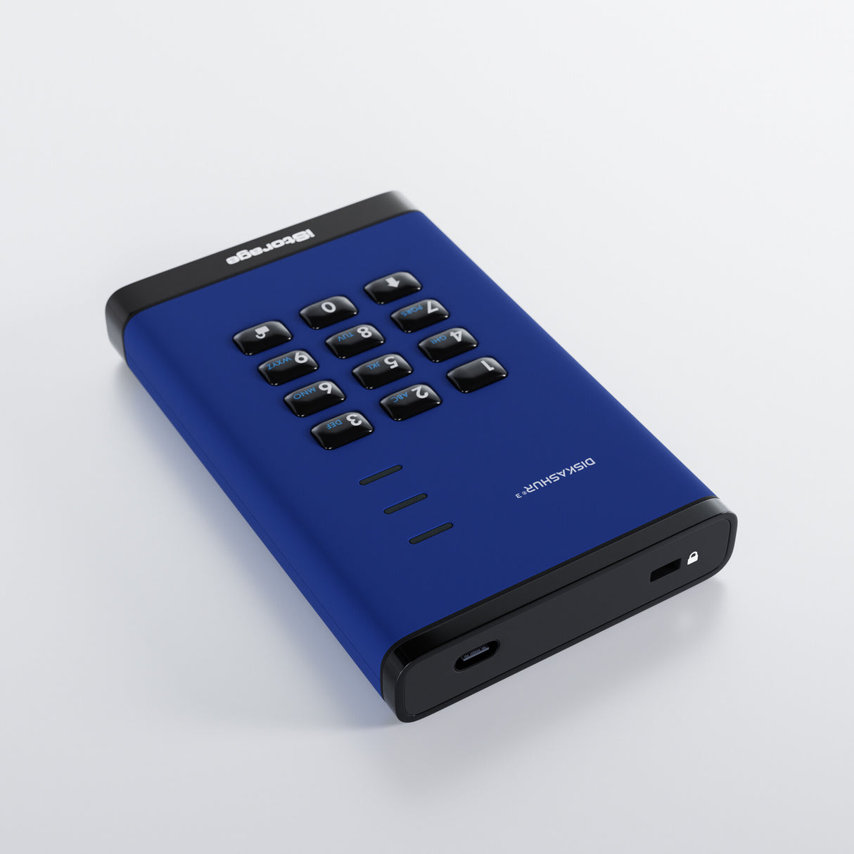 iStorage diskAshur³ 500GB Blue | Secure Portable Hard Drive | FIPS 140-3 Level 3 Complaint |Common Criteria EAL 5+ | PIN protected | AES-XTS 256-bit hardware encryption | GDPR, TAA Compliant | Dust/Water Resistant |