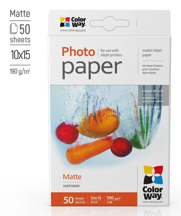 Colorway PM1900504R photo paper A6 Multicolour Matt