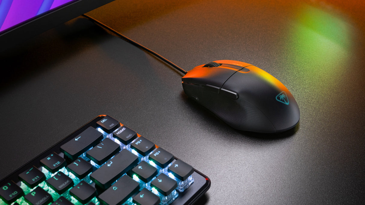 Turtle Beach Pure SEL Black - Ultra-Light Ergonomic RGB Gaming Mouse, 8K DPI Optical Sensor, Mechanical Switches, Pretension System, Pure PTFE glides, RGB Illumination