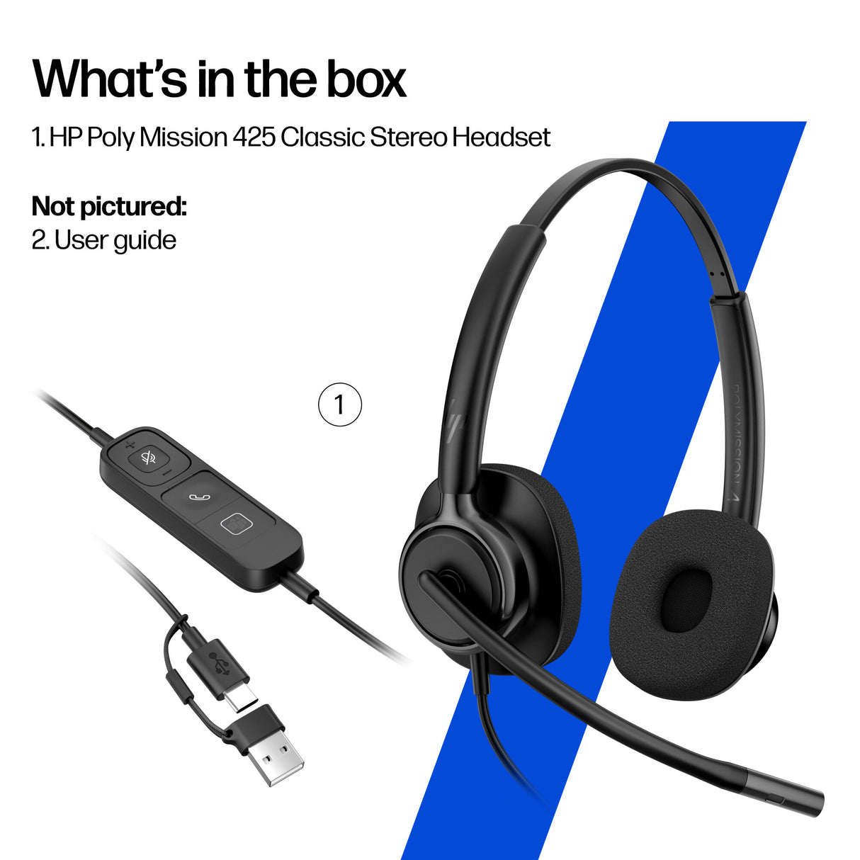 HP Poly Mission 415 Monaural USB Wired Headset Classic (Bulk)