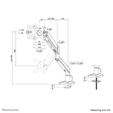 Neomounts DS70-250SL1 Monitor arm 17-35" - gas spring - Topfix - 180°-stop