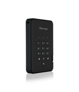 iStorage diskAshur2 256-bit 500GB USB 3.2 secure encrypted hard drive - Black IS-DA2-256-500-B