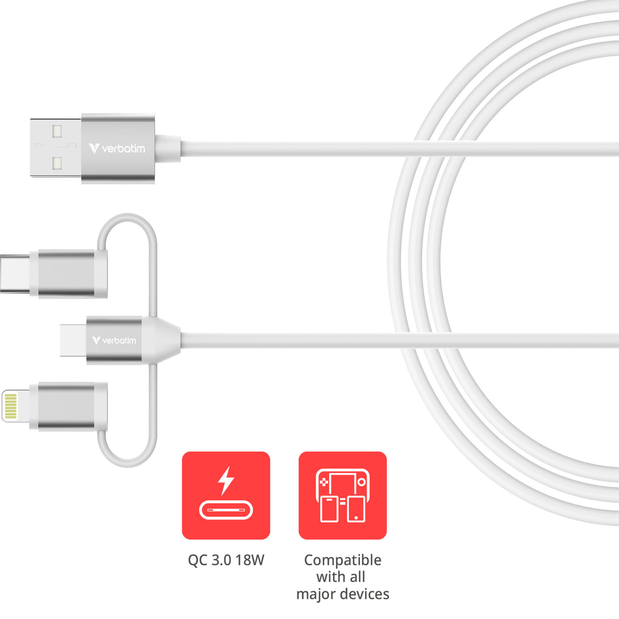 Verbatim Essentials 3-in-1 Sync & Charge Cable