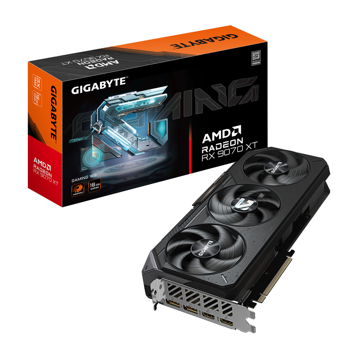 GIGABYTE Radeon RX 9070 XT GAMING 16G Graphics Card - 16GB GDDR6, 256bit, PCI-E 5.0, 2970 MHz Core Clock, 2 x DisplayPort 2.1a, 2 x HDMI 2.1b, GV-R9070XTGAMING-16GD