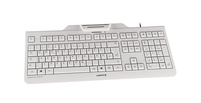 CHERRY KC 1000 SC Corded Smartcard Keyboard, Light Grey, USB (QWERTY - UK)