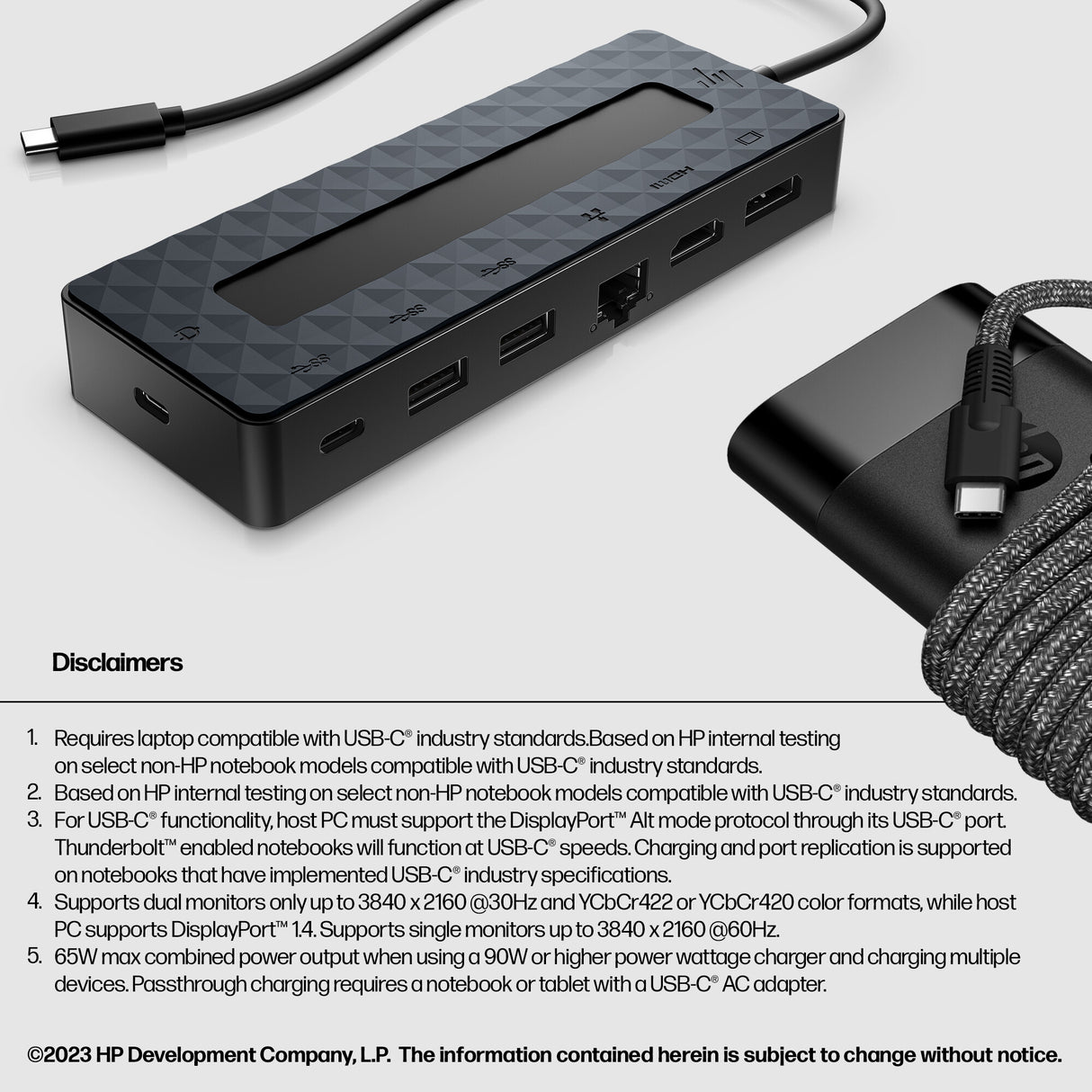 HP Universal USB-C Hub and Laptop Charger Combo