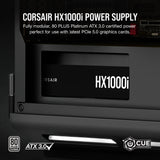 Bloc d'alimentation Corsair 1000 W HX1000i V2, ventilateur dynamique fluide, entièrement modulaire, bruit ultra faible, 80+ Platinum, ATX 3.0, PCIe 5.0