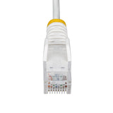 StarTech.com 25cm White Slim CAT6 Ethernet Cable, Snagless, 100W PoE, UTP, LSZH, 28AWG Pure Bare Copper Wire, Slim RJ45 Network Patch Cord w/Strain Reliefs, Fluke Tested