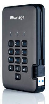 iStorage diskAshur PRO² HDD 500GB | Secure Portable Hard Drive |FIPS 140-2 Level 3 certified | AES-XTS 256-bit Hardware Encryption | PIN protected | OS & Platform Independent |GDPR, TAA Compliant|Brute force hack defence | Dust/Water Resistant