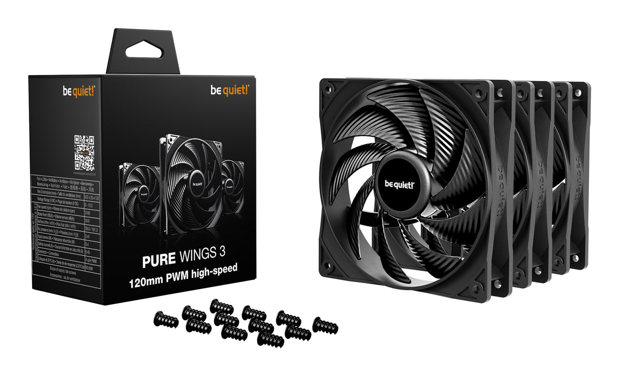 be quiet! Pure Wings 3 120 mm PWM high-speed Triple Pack Computer case Fan 12 cm Black 3 pc(s)