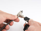 Manhattan Laptop Lock (Nano) with two keys, Compatible with Nano style locks, 1.5m cable, Anti theft, Strong steel cable - metal with clear PVC jacket, Notebook, Lifetime Warranty