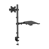Manhattan Desk Mount for Monitors & Laptop Combo (Full Motion), For screens: 10-27", Laptop up to 17", Clamp Assembly, VESA compatability: 75x75 and 100x100mm - check the dimensions of the four mounting holes on back of screen to ensure it fits, Max 8kg,