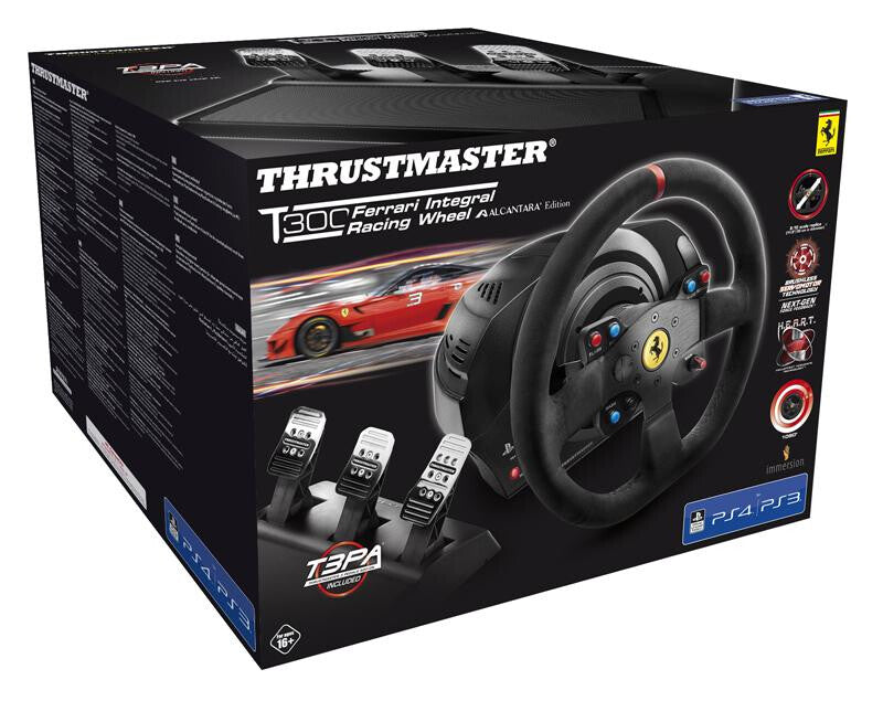 Thrustmaster T300 Ferrari Integral Racing Wheel Alcantara Edition Black USB Steering wheel + Pedals PC, PlayStation 4, Playstation 3