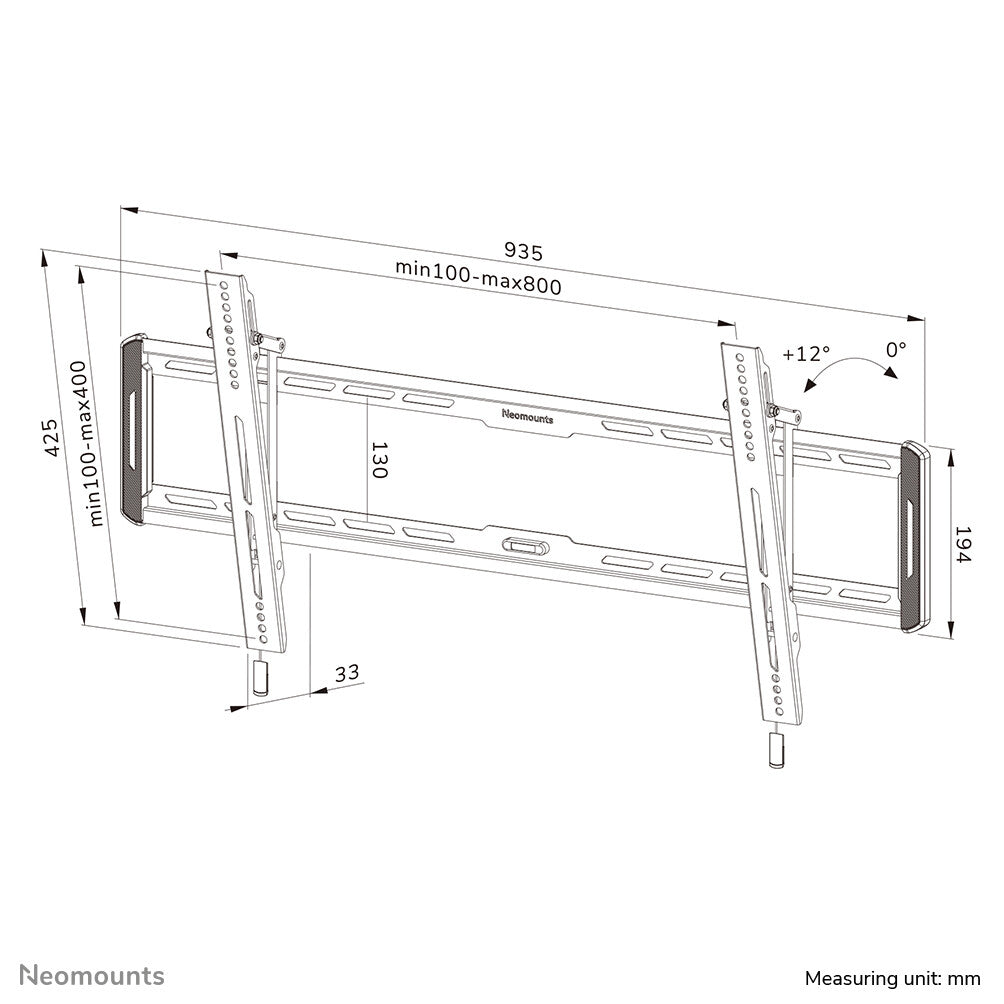 Neomounts WL35-550BL18 TV mount wall 43-86" - tiltable - easy install