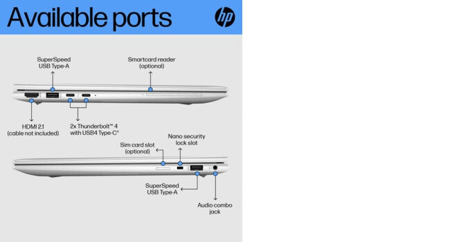 HP EliteBook 830 13 G10 Intel® Core™ i5 i5-1335U Laptop 33.8 cm (13.3") WUXGA 8 GB LPDDR5-SDRAM 256 GB SSD Wi-Fi 6E (802.11ax) Windows 11 Pro Silver