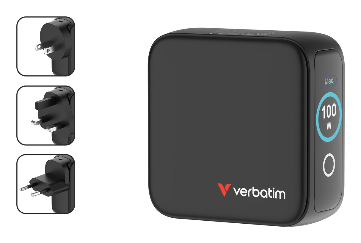 Verbatim Mini GaN Charger 100W with Display
