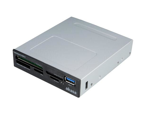 Akasa AK-ICR-27 card reader USB 3.2 Gen 1 (3.1 Gen 1) Internal Black, Grey