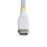 StarTech.com 2m (6ft) White USB-C Charging Cable, 60W (3A) PD, Dual-Layer Braided Nylon/TPE Jacket, Rugged USB C Charging Cord, USB 2.0 Laptop Charger Cable