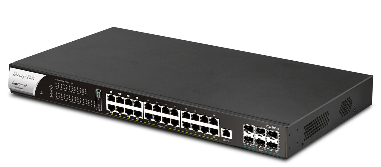 DrayTek PQ2300XB Managed L2+ 2.5G Ethernet (100/1000/2500) Power over Ethernet (PoE) 1U Black