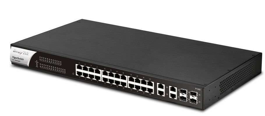 DrayTek P1282 Managed Gigabit Ethernet (10/100/1000) Power over Ethernet (PoE) 1U Black