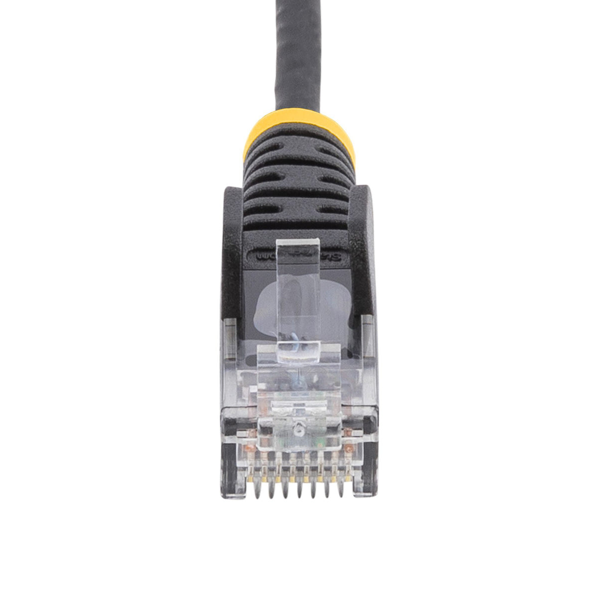StarTech.com 25cm Black Slim CAT6 Cable, 10 Pack, Snagless, 100W PoE, UTP, LSZH, 28AWG Pure Bare Copper Wire, Slim RJ45 Network Patch Cord w/Strain Reliefs, Individually Tested