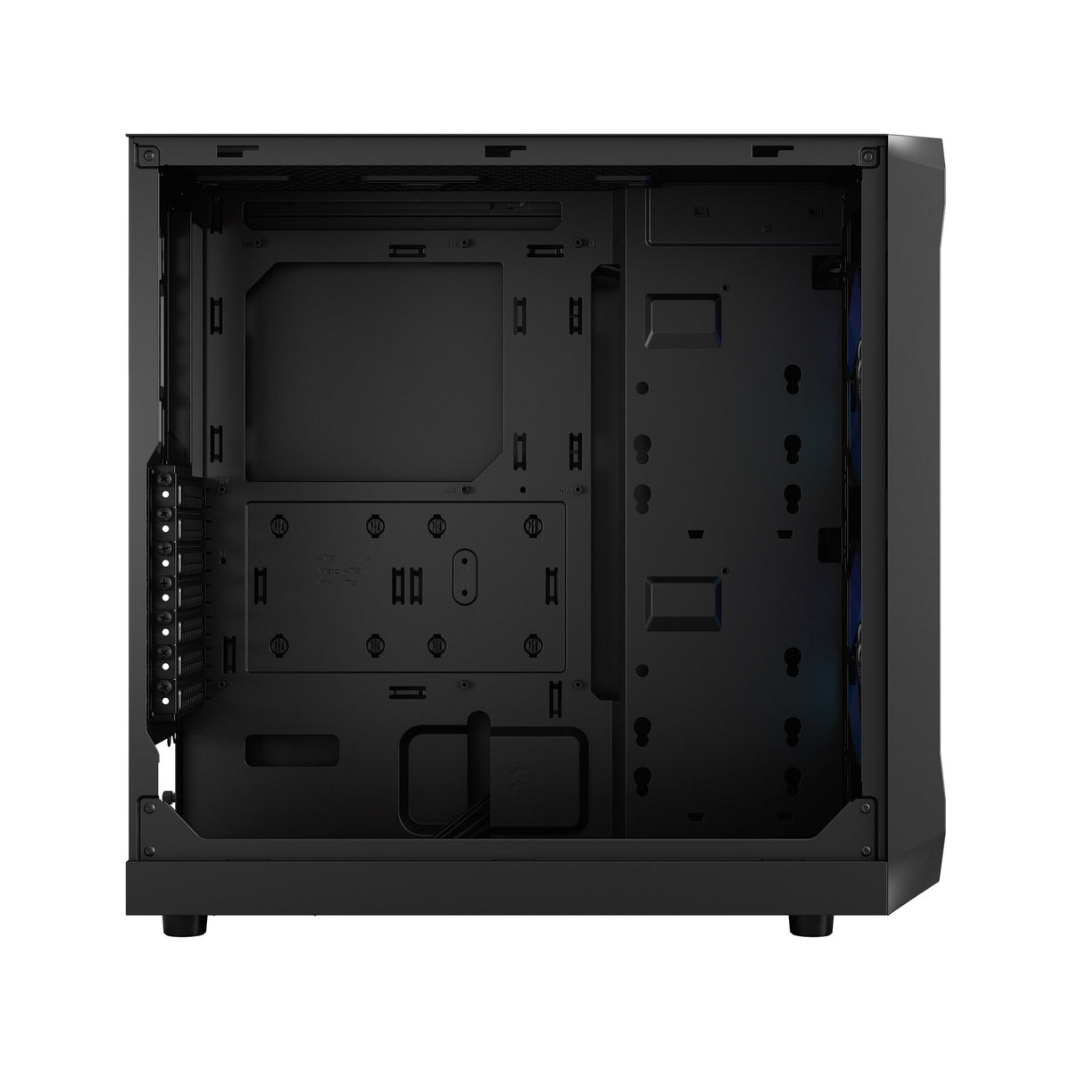 Fractal Design Focus 2 RGB (Black TG) Estuche para juegos con ventana de vidrio transparente, ATX, 2 ventiladores RGB, controlador RGB, frente de malla, innovador sistema de cubierta