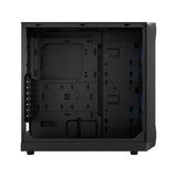 Fractal Design Focus 2 RGB (Black TG) Estuche para juegos con ventana de vidrio transparente, ATX, 2 ventiladores RGB, controlador RGB, frente de malla, innovador sistema de cubierta