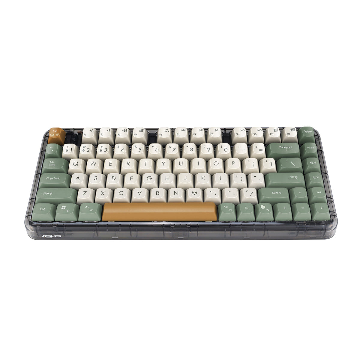 ASUS Jelly75 KD201 keyboard Universal USB + RF Wireless + Bluetooth Green, Beige, Orange