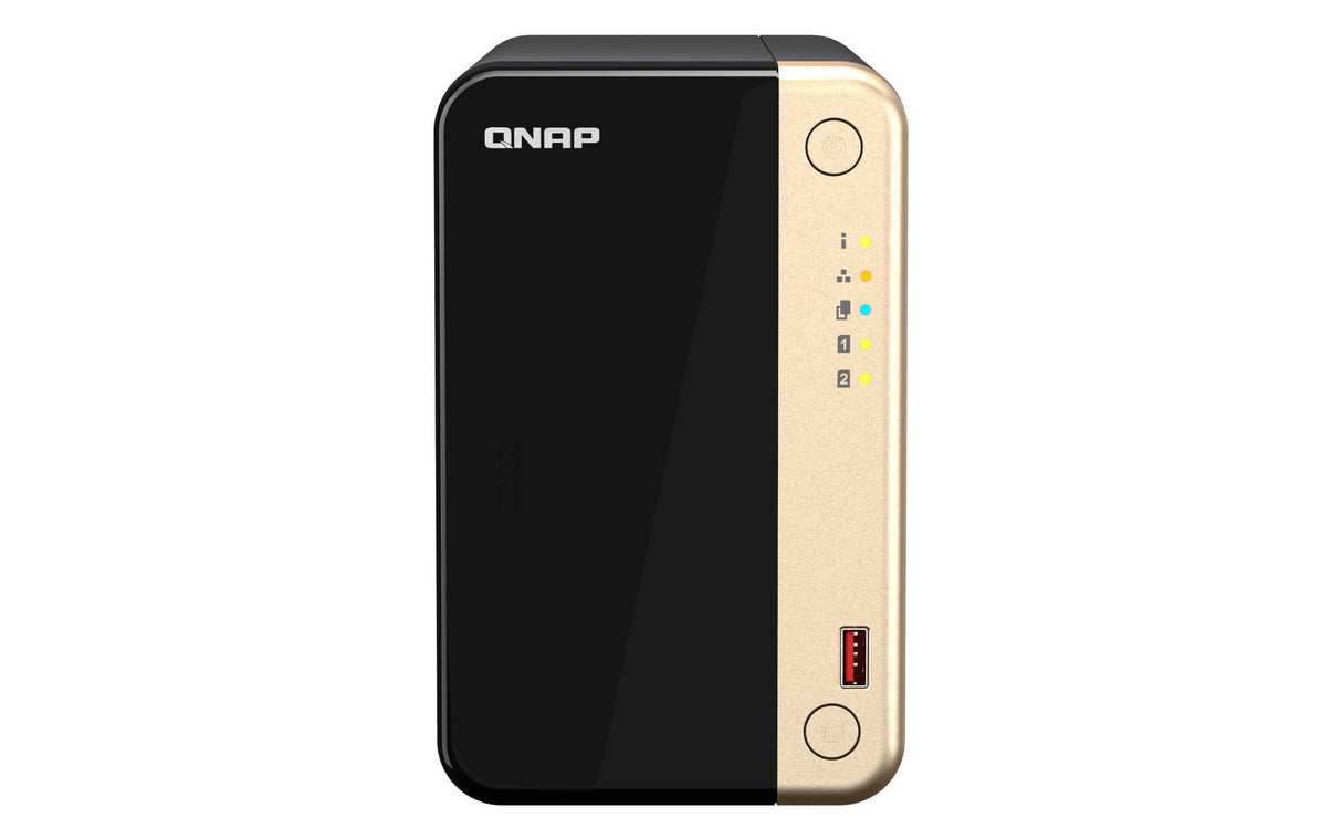 QNAP TS-264 NAS Tower Ethernet LAN Black, Gold N5095