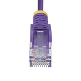 StarTech.com 10m Purple Slim CAT6 Ethernet Cable, Snagless, 100W PoE, UTP, LSZH, 28AWG Pure Bare Copper Wire, Slim RJ45 Network Patch Cord w/Strain Reliefs, Fluke Tested