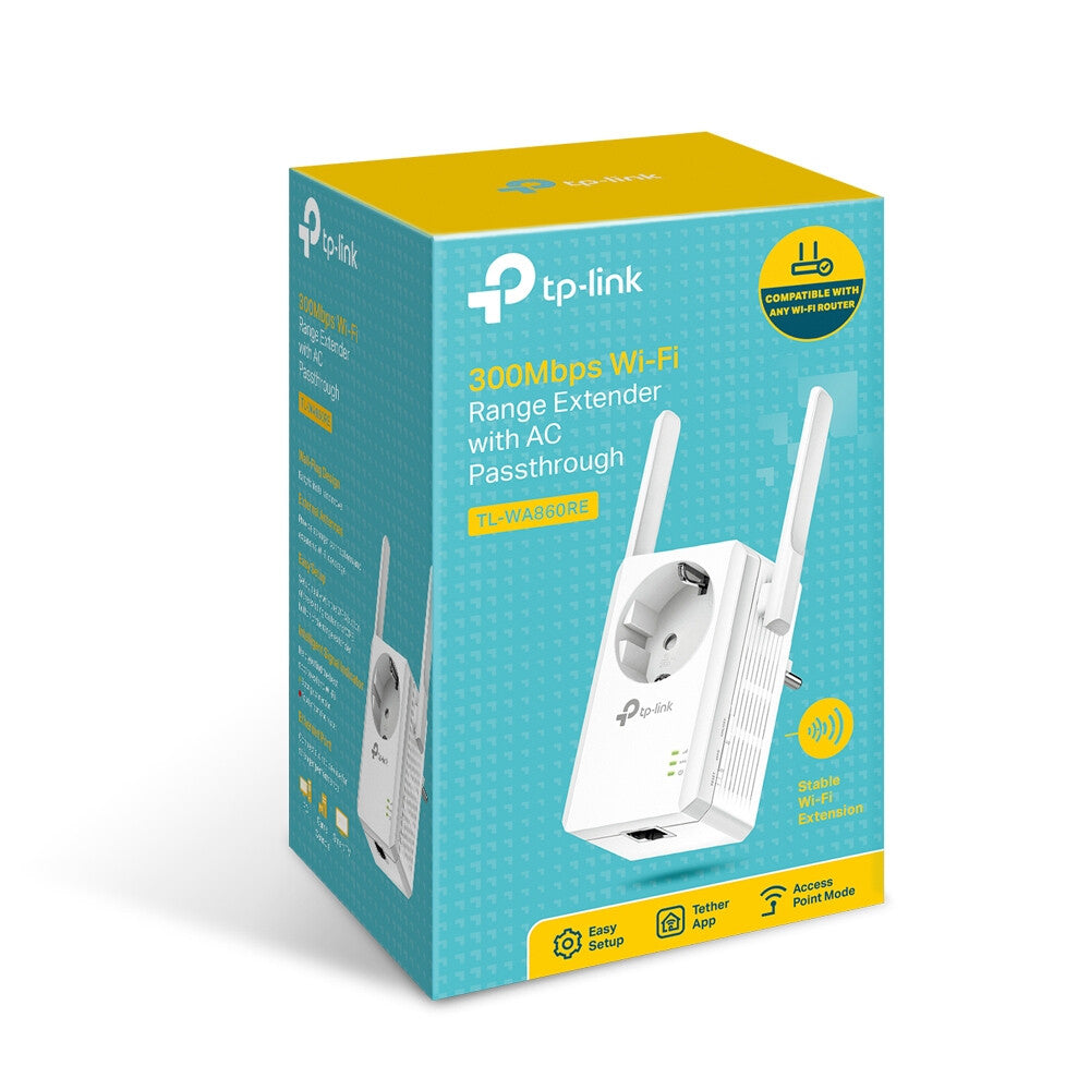 TP-Link TL-WA860RE PowerLine network adapter 300 Mbit/s Ethernet LAN Wi-Fi White 1 pc(s)