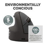 Fellowes Vertical Wireless Mouse Breyta Plus+ Ergonomic Left Handed Vertical Mouse with Antibacterial Protection Medium