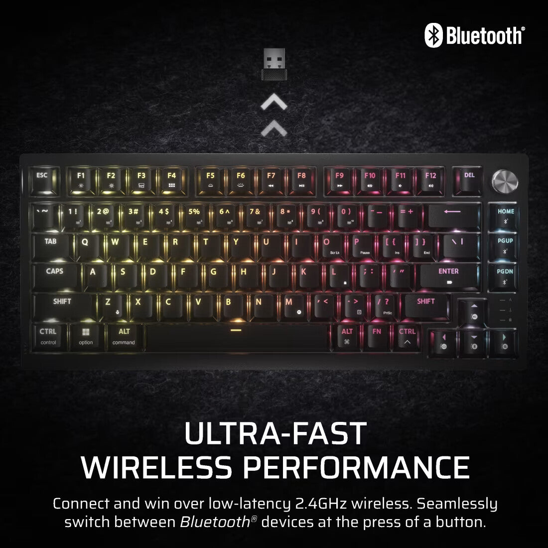 Corsair K65 PLUS WIRELESS keyboard Gaming RF Wireless QWERTY UK English Black