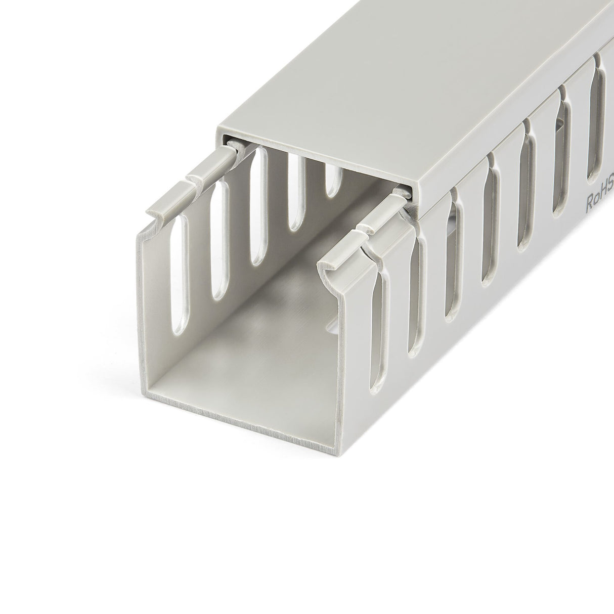 StarTech.com Open Slot Cable Management Raceway with Cover, 2"(50mm)W x 2"(50mm)H - 6.5ft(2m) length - 1/4"(8mm) Slots, PVC Network Cable Hider/Wall Wire Duct, Max 80 Cables, UL Listed