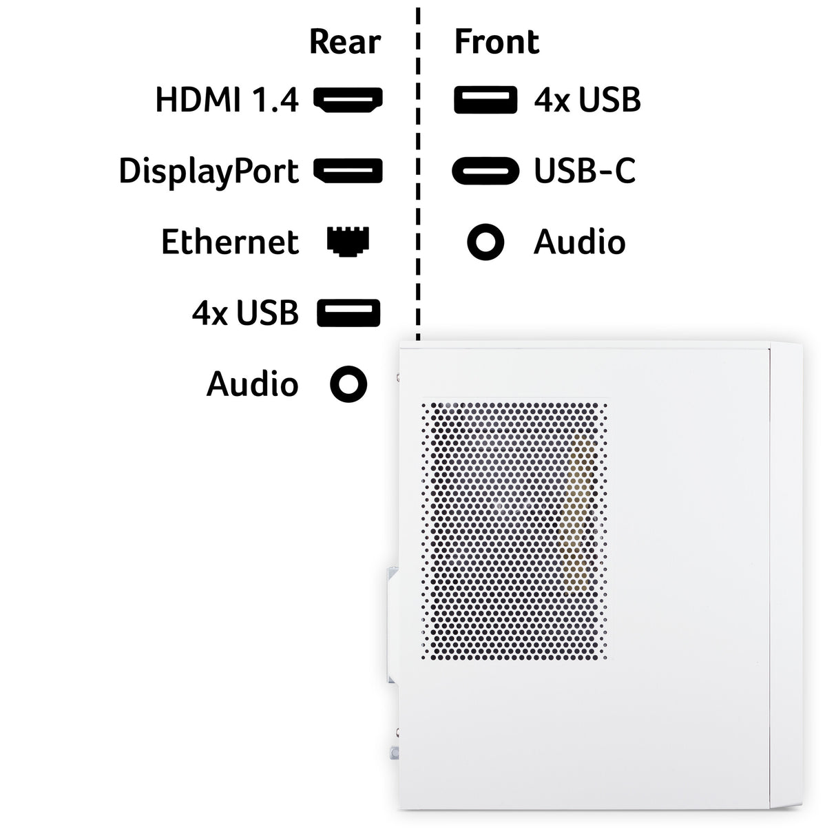 Acer Aspire TC-102 Tower Desktop - Intel Core 5-210H, 8GB, 512GB SSD, Integrated Intel Graphics, N/A, Windows 11, White