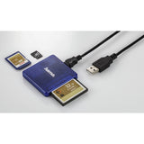Hama USB 2.0 Multi Card Reader, SD/microSD/CF, blue