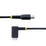 StarTech.com 1ft (30cm) USB-C Fast Charging Cable, Rugged, Right-Angled, Charge & Sync, 60W (3A) PD, USB 2.0, TPE Jacket and Aramid Fiber - USB C Charging Cord