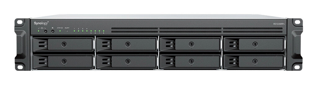 Synology RackStation RS1226RP+ NAS/storage server Rack (2U) AMD Ryzen V1500B 4 GB DDR4 0 TB Synology DSM Black