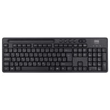 Evo Labs WM-757UK Ensemble combiné clavier et souris sans fil, avec support intégré pour tablette/mobile/smartphone, clavier Qwerty UK pleine taille 2,4 GHz avec souris sans fil, idéal pour la maison/bureau, noir