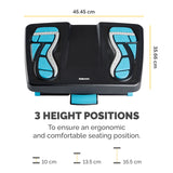 Fellowes Foot Rest Under Desk - Energizer Foot Support Ergonomic Foot Rest with 3 Height Adjustable Positions & Massage Textured Surface - Foot Rest Stool for Office & Home - Charcoal
